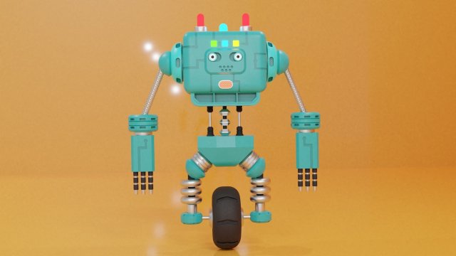 Stylized Robot Cop 3D Model .c4d .max .obj .3ds .fbx .stl .blend 
