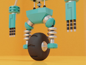 Stylized Robot Cop 3D Model