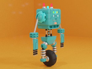 Stylized Robot Cop 3D Model