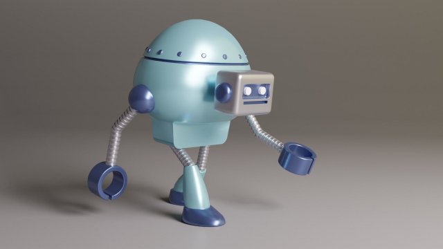 Stylized Hunchback Robot 3D Модель .c4d .max .obj .3ds .fbx .stl .blend 