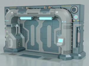 Sci Fi Stylized Door 3D Model