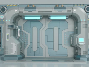 Sci Fi Stylized Door 3D Model