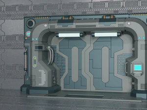 Sci Fi Stylized Door 3D Model