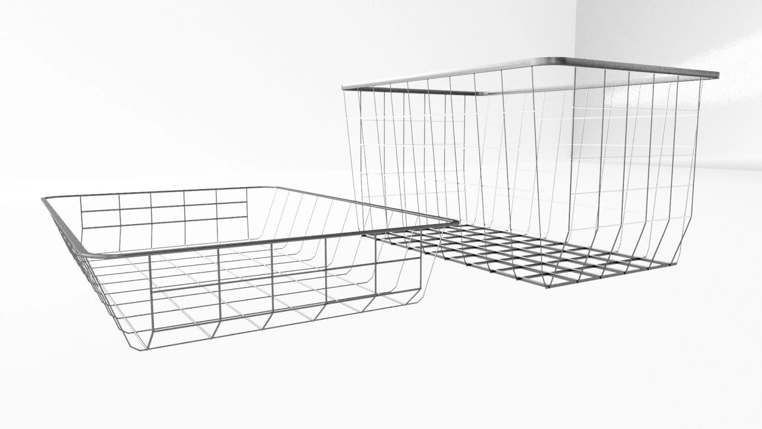 Set of metal baskets for the bedroom 3D Model .c4d .max .obj .3ds .fbx .stl .blend 