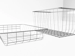 Set of metal baskets for the bedroom 3D Model