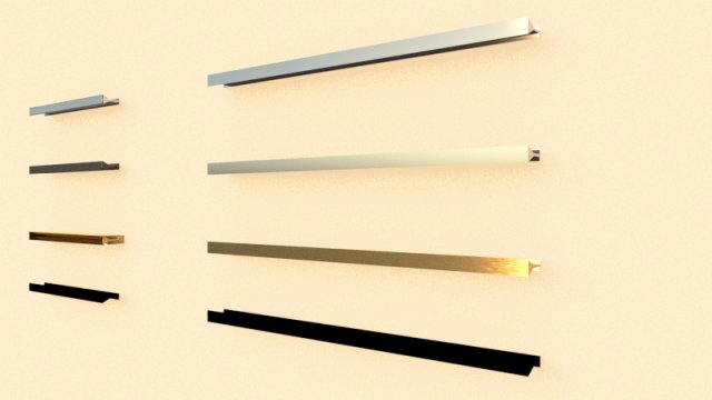 Set handle kitchen Modelo 3D .c4d .max .obj .3ds .fbx .stl .blend 