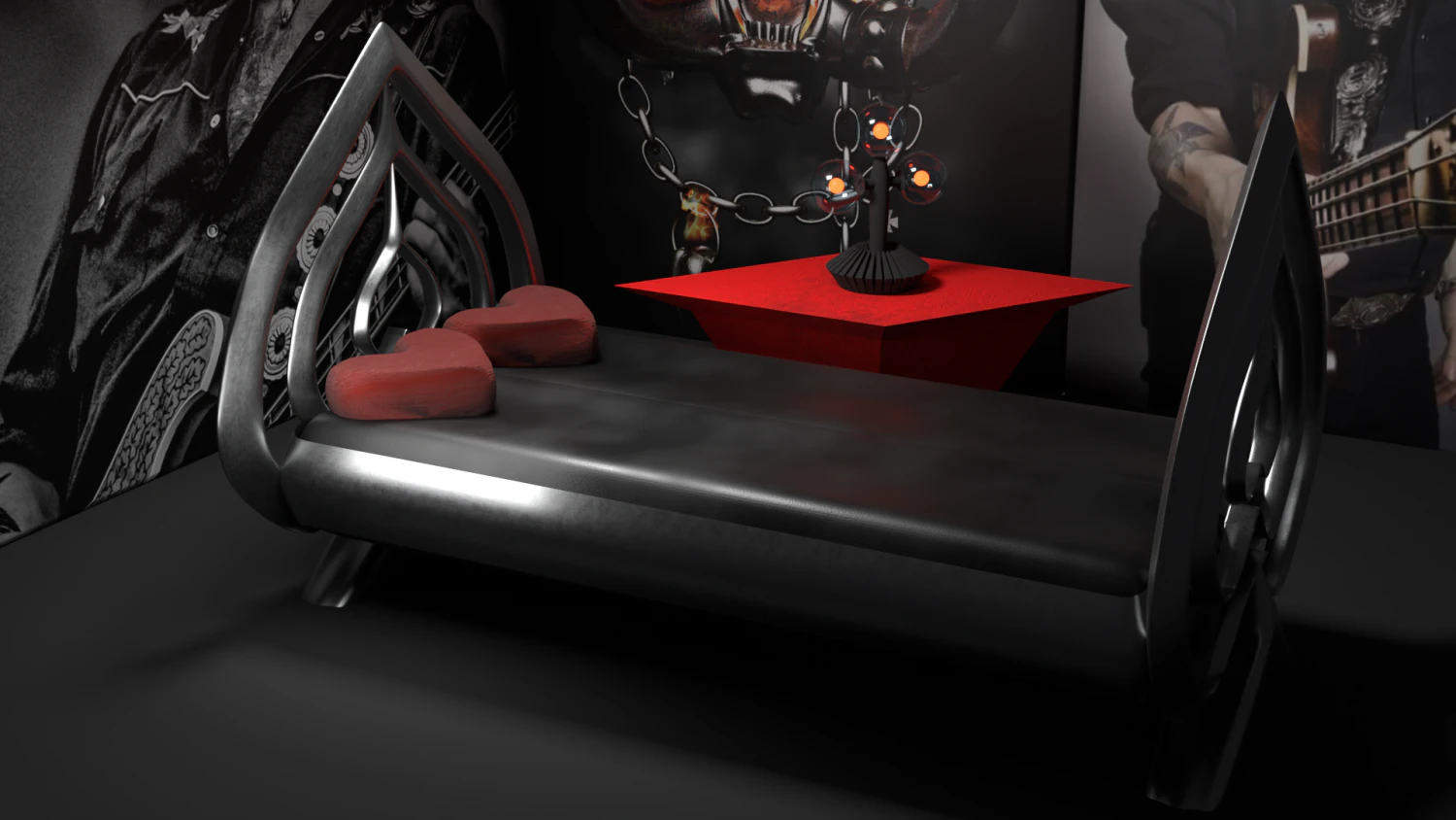 Bedroom of spades 3D Model .c4d .max .obj .3ds .fbx .stl .blend 