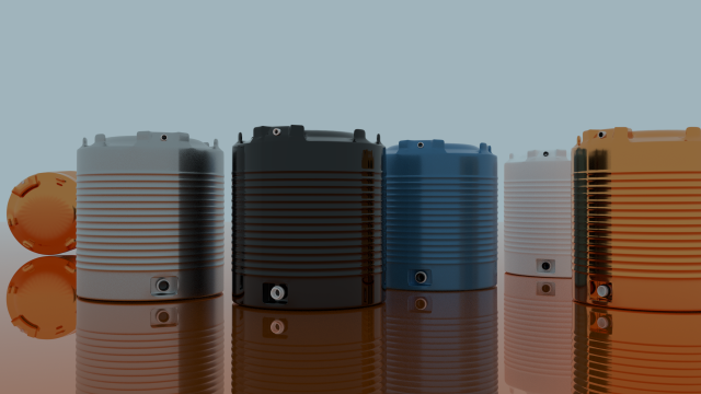 6 Huge Water Tanks 3D Model .c4d .max .obj .3ds .fbx .stl .blend 