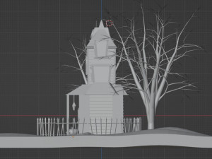 Halloween Haunted House Spooky Low Poly Model Modelo 3D