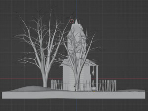 Halloween Haunted House Spooky Low Poly Model Modelo 3D