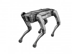 Donanımlı Boston Dynamics Robot K&ouml;peği Tespit Ediyor 3D Model