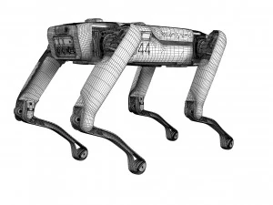 Donanımlı Boston Dynamics Robot K&ouml;peği Tespit Ediyor 3D Model