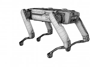 Donanımlı Boston Dynamics Robot K&ouml;peği Tespit Ediyor 3D Model