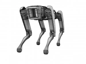 Donanımlı Boston Dynamics Robot K&ouml;peği Tespit Ediyor 3D Model