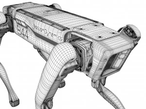 Donanımlı Boston Dynamics Robot K&ouml;peği Tespit Ediyor 3D Model