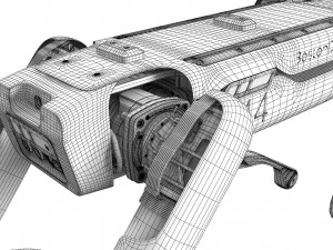 Donanımlı Boston Dynamics Robot K&ouml;peği Tespit Ediyor 3D Model