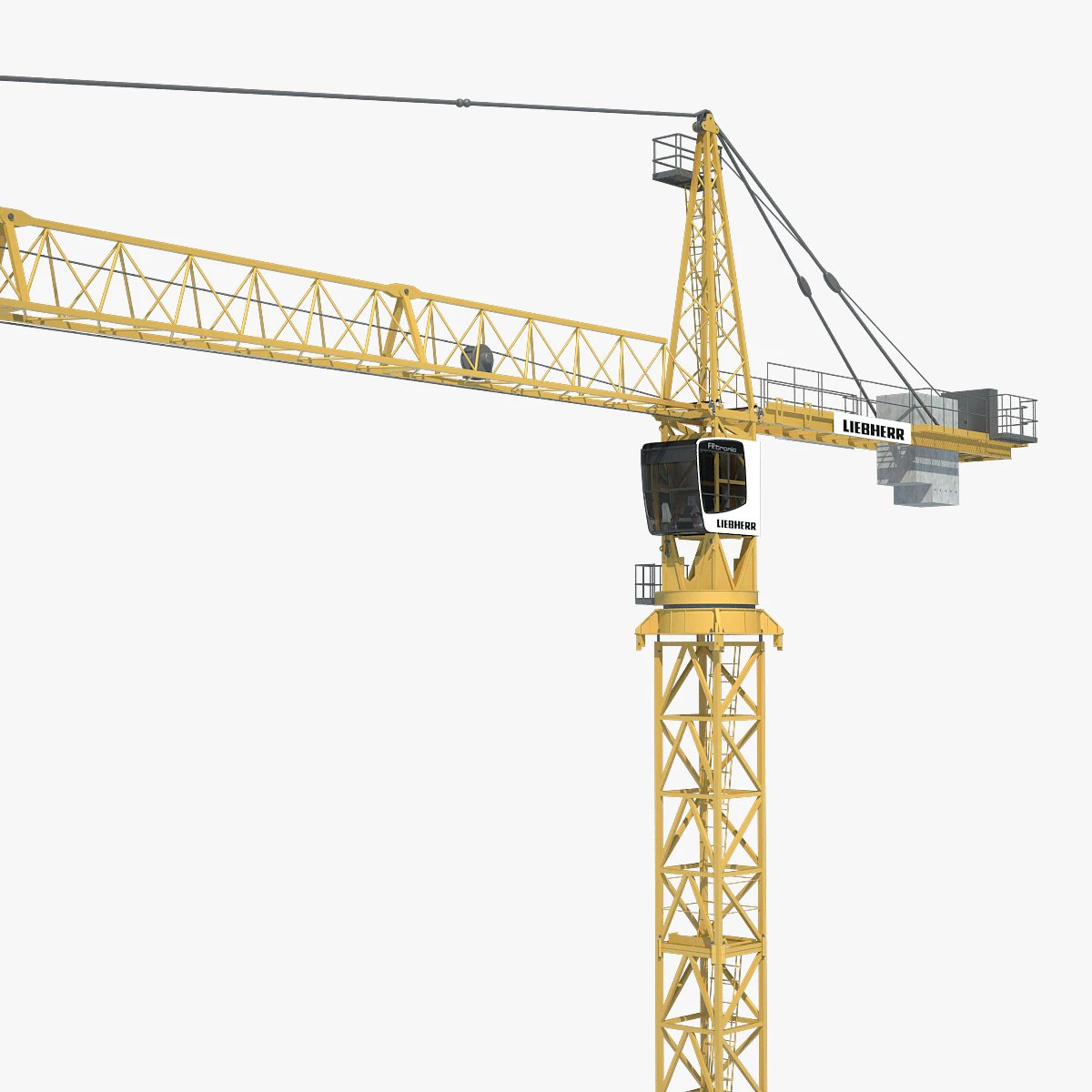 Liebherr Tower Crane 3D Model .c4d .max .obj .3ds .fbx .stl .blend 