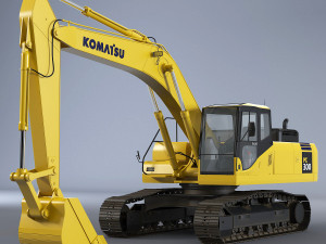 Komatsu Pc300 Hydraulic Excavator Modelo 3D