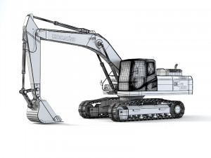 Komatsu Pc300 Hydraulic Excavator Modelo 3D