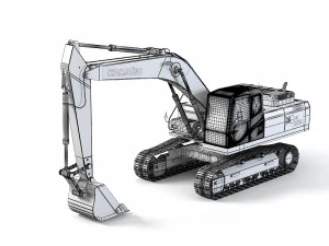 Komatsu Pc300 Hydraulic Excavator 3D Model