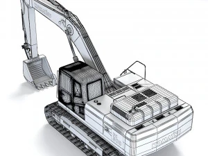 Komatsu Pc300 Hydraulic Excavator 3D Model