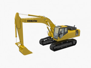 Komatsu Pc300 Hydraulic Excavator Modelo 3D