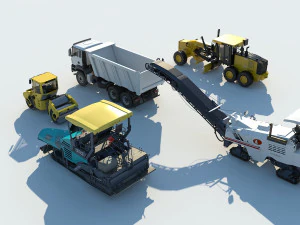 Road Construction Equipment 3D Model