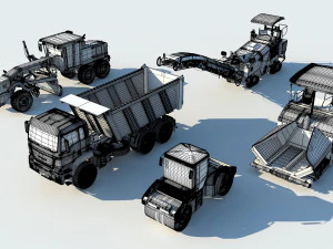 Road Construction Equipment 3D Model