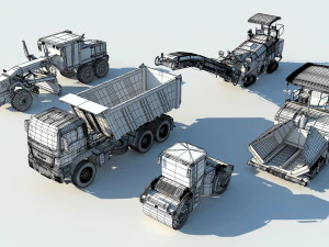 Road Construction Equipment 3D Model