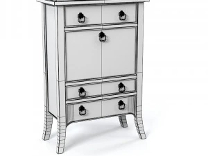 Eeuwse Chelsea Club traditioneel klassiek nachtkastje commode 3D Model