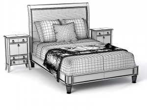 Century Chelsea club traditional bedoom set Modelo 3D