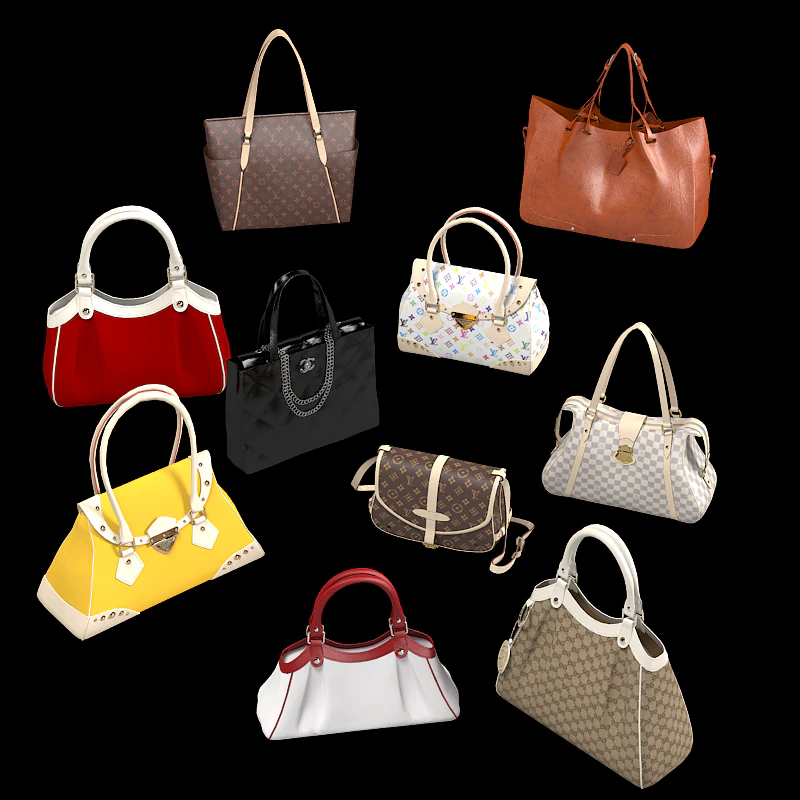 Women bag luxury set 3D Model .c4d .max .obj .3ds .fbx .stl .blend