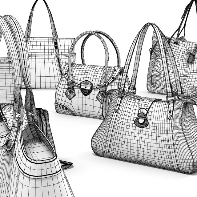 Women bag luxury set 3D Model in Other 3DExport