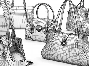 Women bag luxury set 3D Model