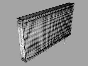 Radiador De Acero KERMI Con Conexiones Inferiores Modelo 3D