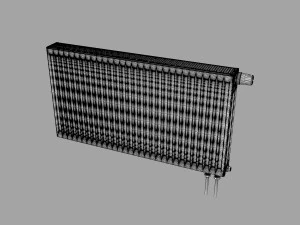 Radiador De Acero KERMI Con Conexiones Inferiores Modelo 3D