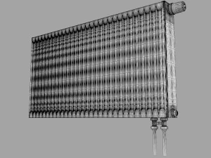 Radiador De Acero KERMI Con Conexiones Inferiores Modelo 3D