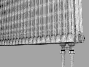Radiador De Acero KERMI Con Conexiones Inferiores Modelo 3D