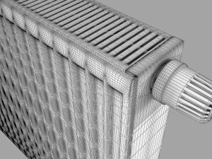 Radiador De Acero KERMI Con Conexiones Inferiores Modelo 3D