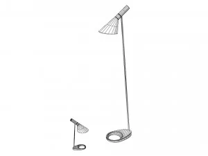 Louis Poulsen Arne Jacobsen Aj Floor amp Table Lamps 3D Model