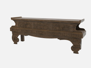 Maitland Hand Carved Natural Finished Teakwood Console Table Modelo 3D