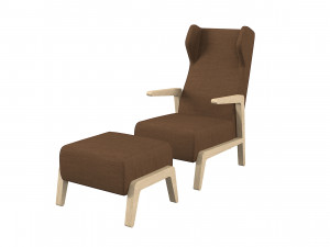 Scancal Boomerang Chill Armchair Ottoman 3D 模型