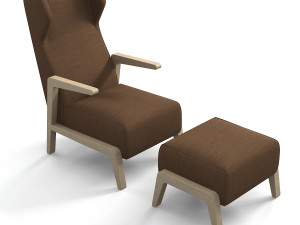 Scancal Boomerang Chill Armchair Ottoman 3D 模型