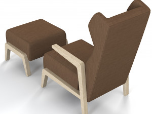 Scancal Boomerang Chill Armchair Ottoman 3D 模型