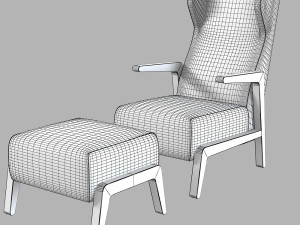 Scancal Boomerang Chill Armchair Ottoman 3D 模型