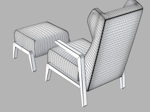 Scancal Boomerang Chill Armchair Ottoman 3D 模型
