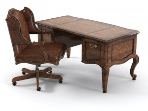 Century Office Outside Home Desk Cabot with Executive Chair set Model 3D