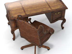 Century Office Outside Home Desk Cabot with Executive Chair set Model 3D