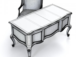 Century Office Outside Home Desk Cabot with Executive Chair set Model 3D