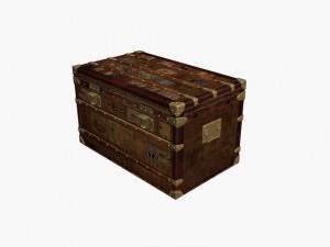 Vintage Postal Trunk 3D मॉडल